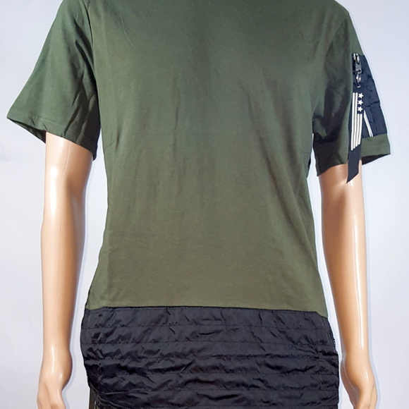 Southpole Nylon Trim Long Scallope Tee T-Shirt - Picture 1 of 3